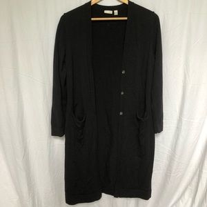 Knee Length Cardigan With Front Pockets